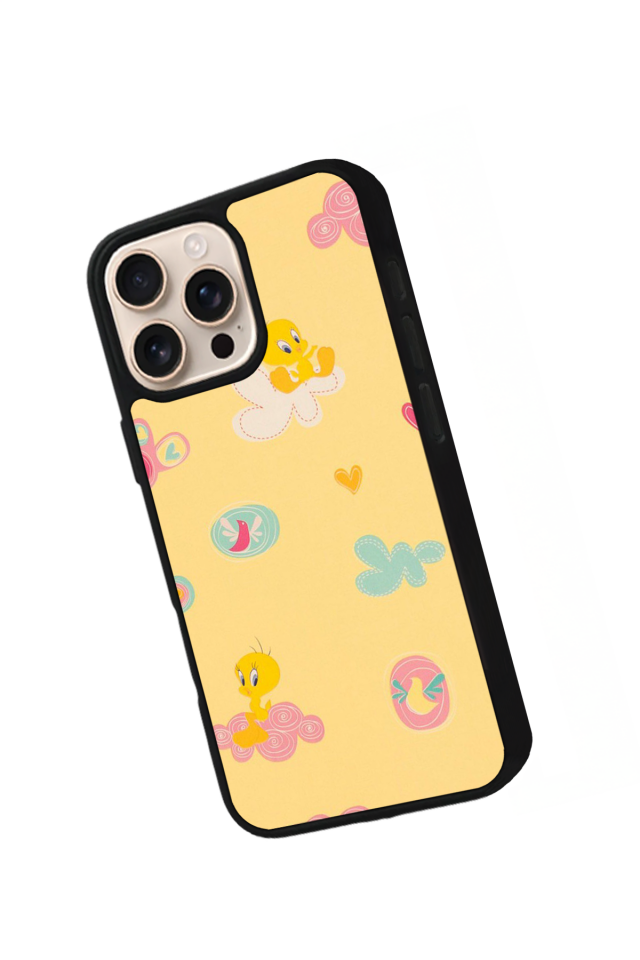 iPhone 14 Pro Uyumlu Tweety Tasarımlı Glossy Premium Kılıf
