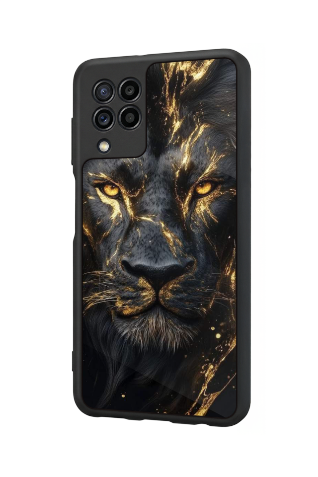Samsung Galaxy M22 Uyumlu Aslan Tasarımlı Glossy Premium Kılıf