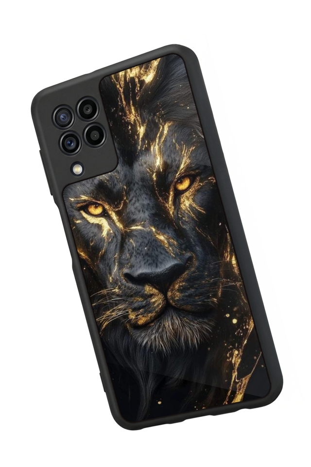Samsung Galaxy M22 Uyumlu Aslan Tasarımlı Glossy Premium Kılıf