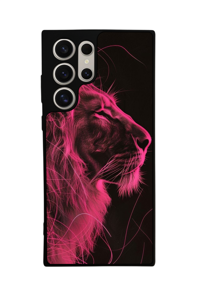 Samsung Galaxy S23 Ultra Uyumlu Aslan Tasarımlı Glossy Premium Kılıf