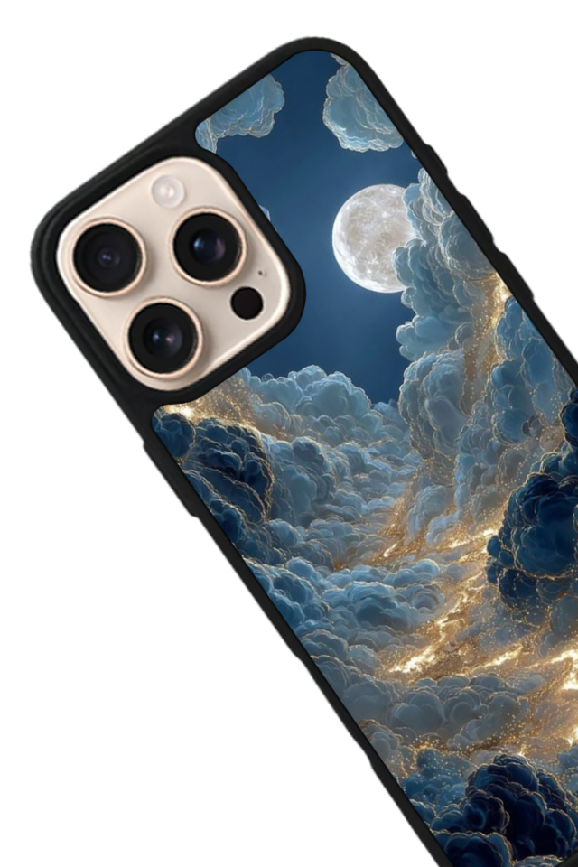 iPhone 15 Pro Max Uyumlu Ay Tasarımlı Glossy Premium Kılıf