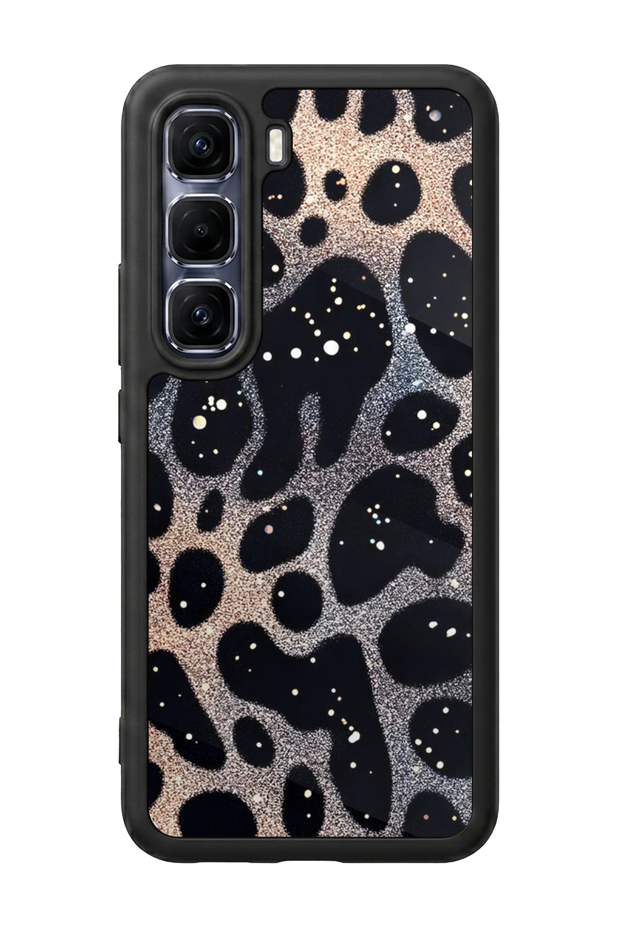 Infinix Hot 60 Pro Plus Uyumlu Hologram Leopar Tasarımlı Glossy Premium Kılıf