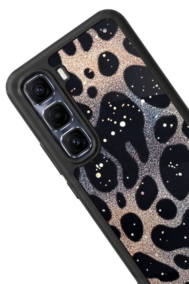 Infinix Hot 60 Pro Plus Uyumlu Hologram Leopar Tasarımlı Glossy Premium Kılıf