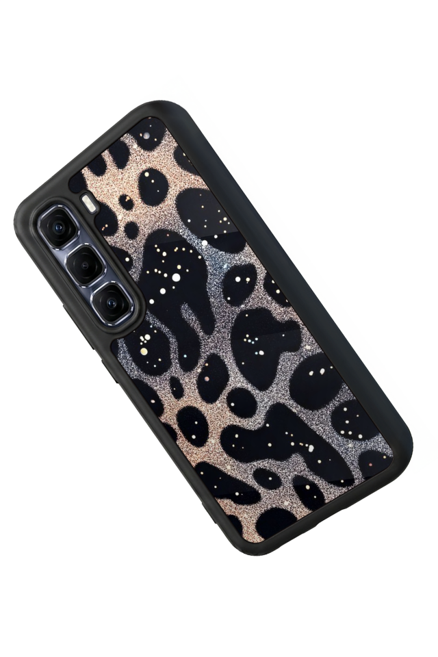 Infinix Hot 60 Pro Plus Uyumlu Hologram Leopar Tasarımlı Glossy Premium Kılıf