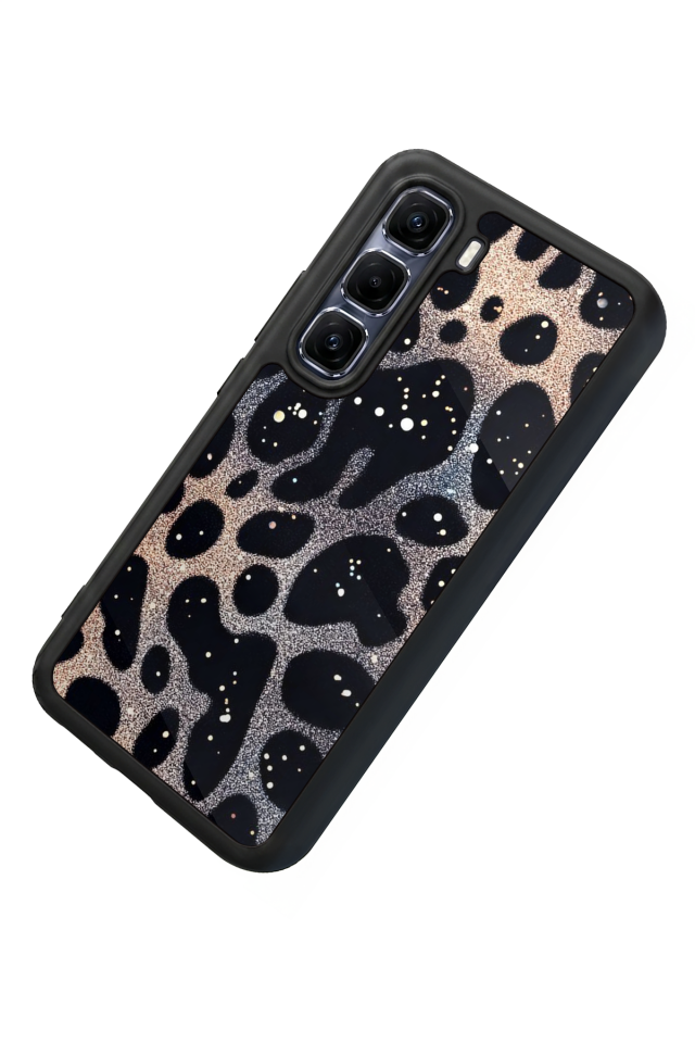Infinix Hot 60 Pro Plus Uyumlu Hologram Leopar Tasarımlı Glossy Premium Kılıf
