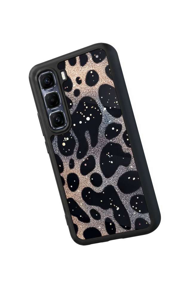 Infinix Hot 60 Pro Plus Uyumlu Hologram Leopar Tasarımlı Glossy Premium Kılıf