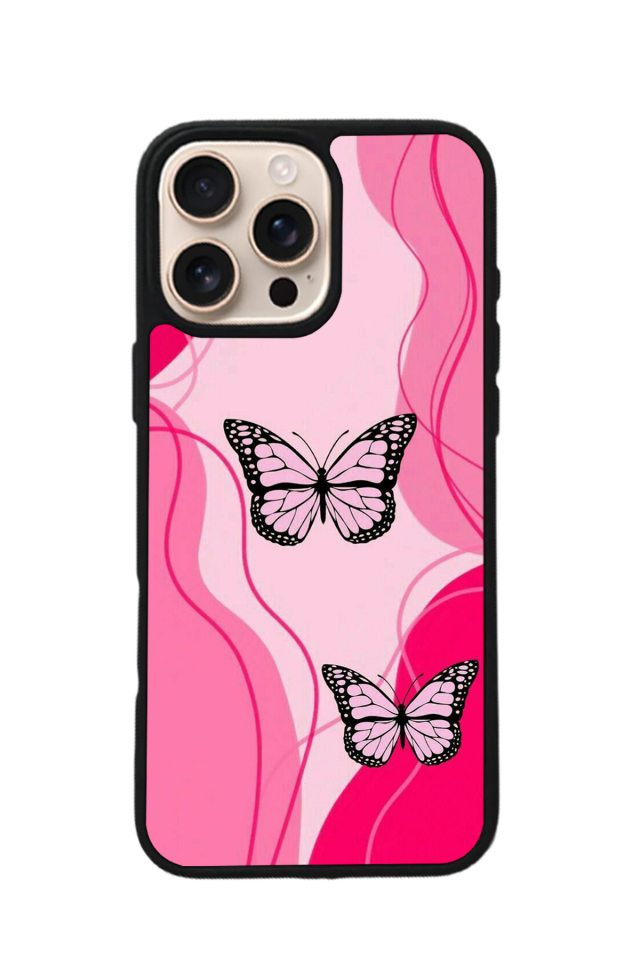 iPhone 16 Pro Max Uyumlu Kelebek Tasarımlı Glossy Premium Kılıf