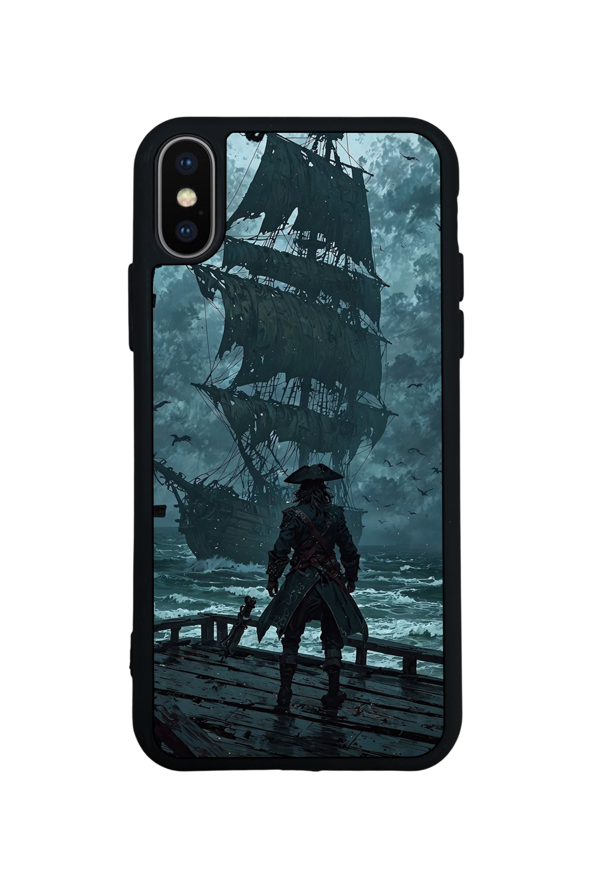 iPhone X/ XS Uyumlu Korsan Tasarımlı Glossy Premium Kılıf