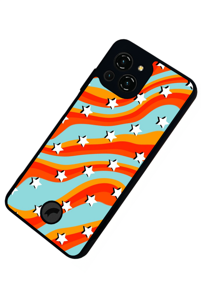 Reeder S23 Pro Max Uyumlu Retro Yildizlar Tasarımlı Glossy Premium Kılıf