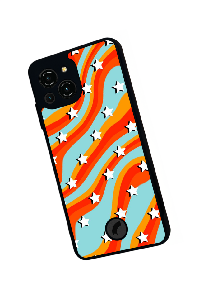 Reeder S23 Pro Max Uyumlu Retro Yildizlar Tasarımlı Glossy Premium Kılıf