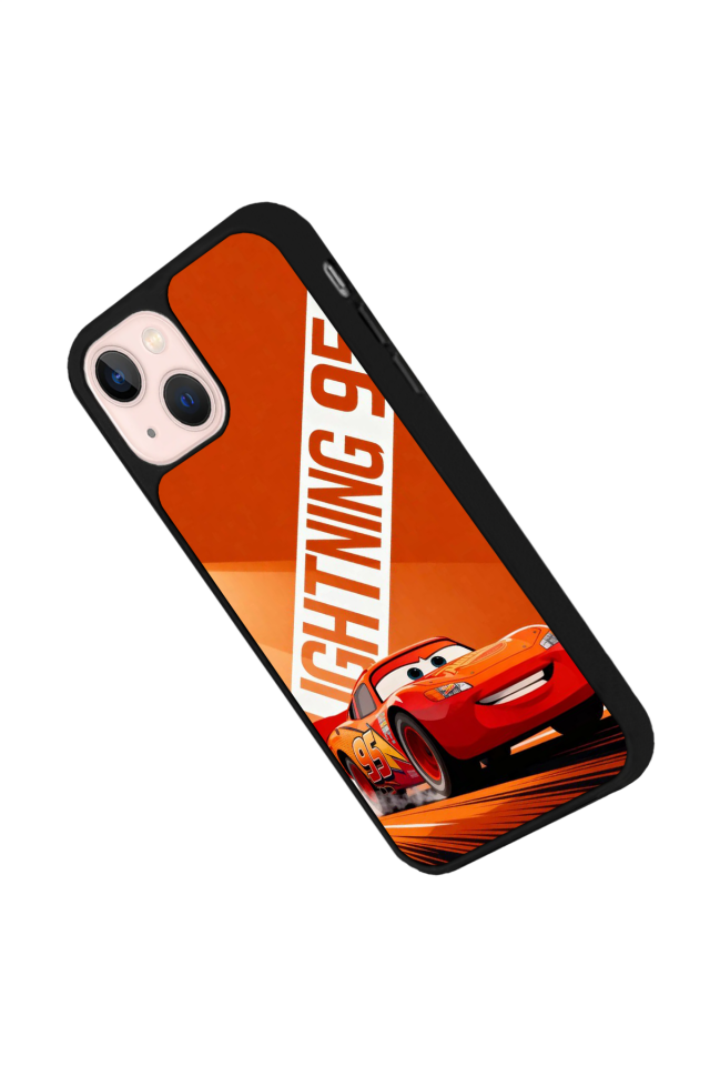 iPhone 15 Plus Uyumlu Şimsek McQueen Tasarımlı Glossy Premium Kılıf