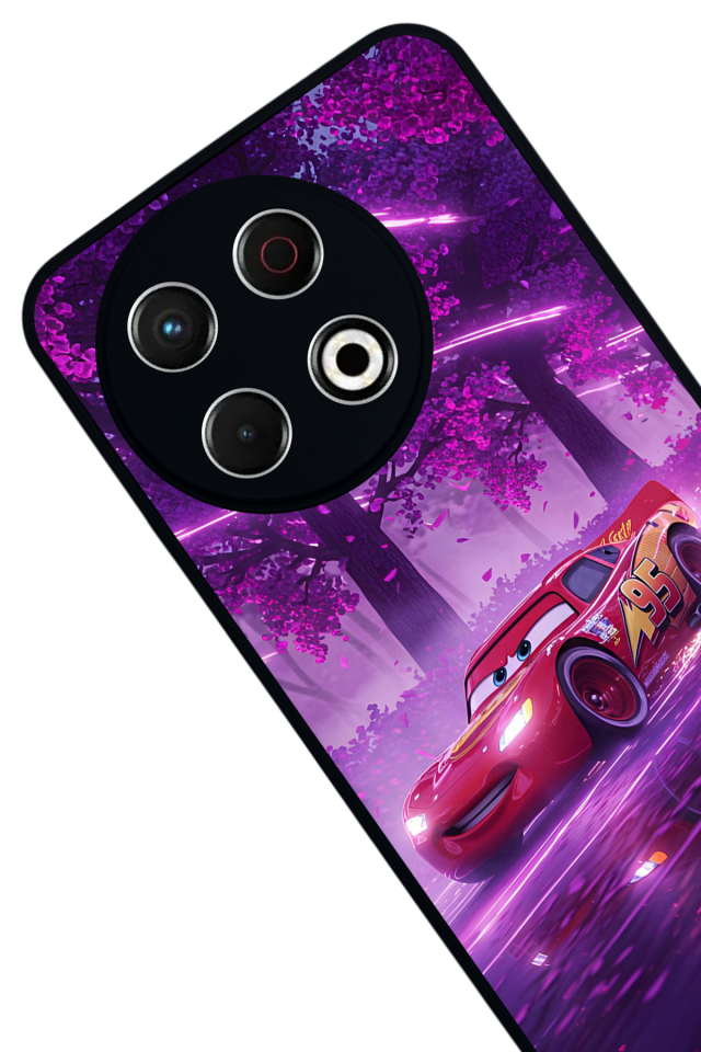 Tecno Spark 30 Pro Uyumlu Şimsek McQueen Tasarımlı Glossy Premium Kılıf