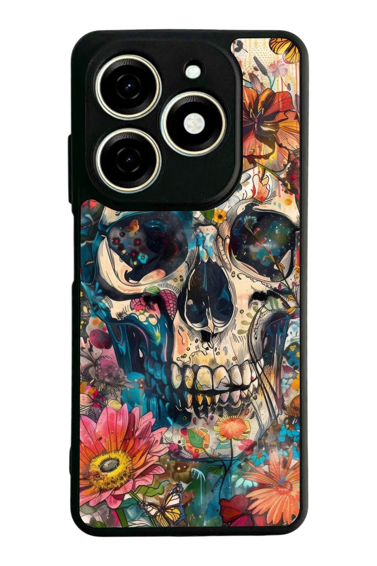 Tecno Spark 20/20C Uyumlu KuruKafa Tasarımlı Glossy Premium Kılıf