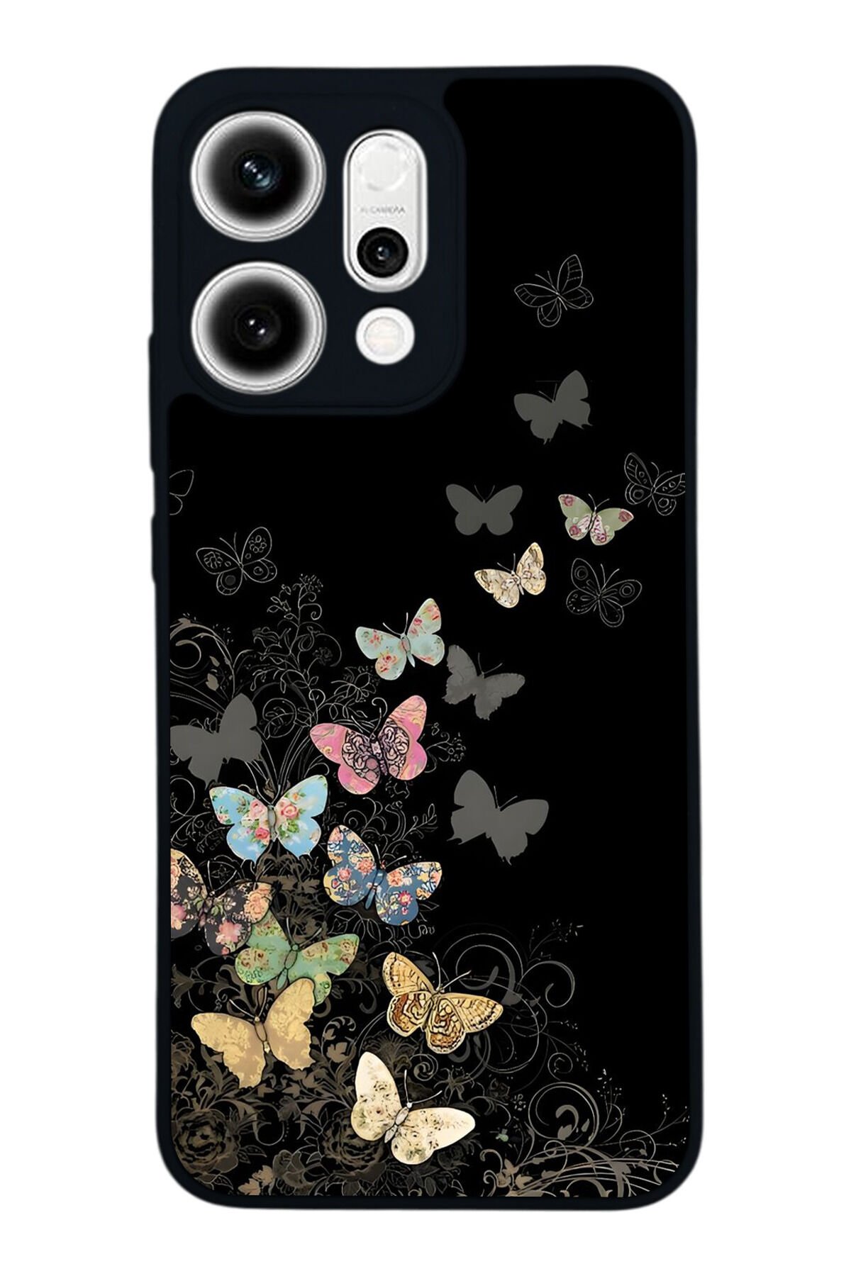 Oppo Reno 14 Uyumlu Kelebek Tasarımlı Glossy Premium Kılıf