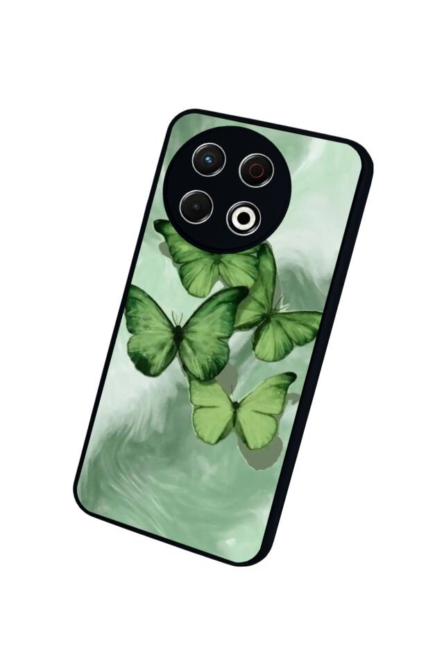 Tecno Spark 30 Pro Uyumlu Kelebek Tasarımlı Glossy Premium Kılıf