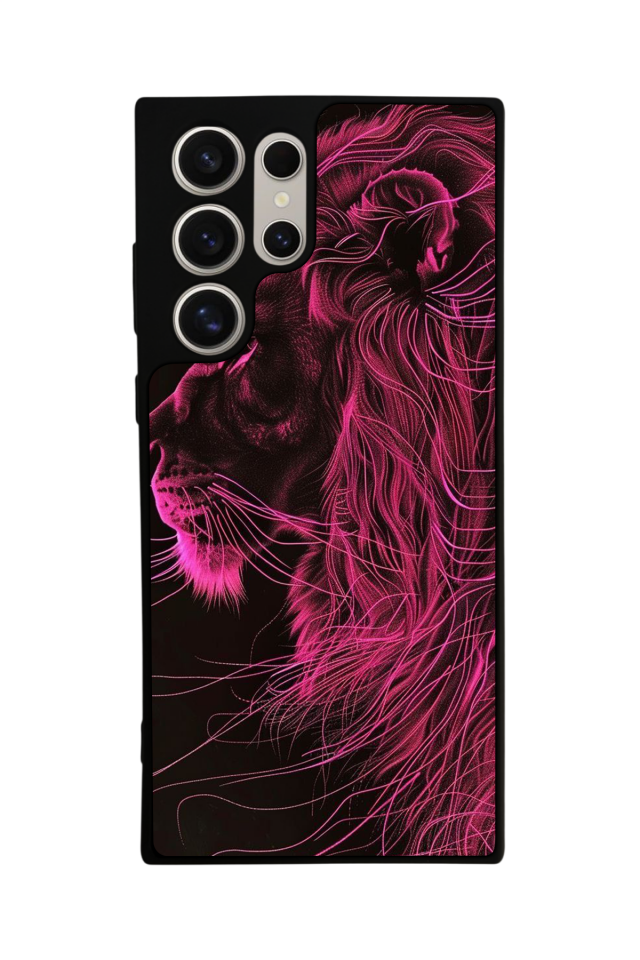 Samsung Galaxy S23 Ultra Uyumlu Aslan Tasarımlı Glossy Premium Kılıf