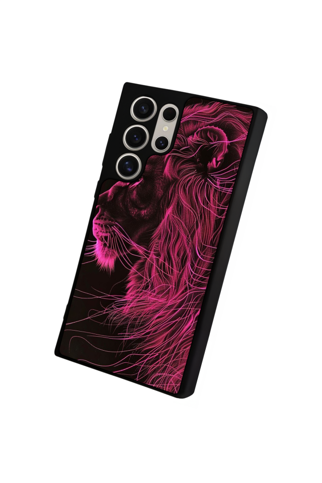 Samsung Galaxy S23 Ultra Uyumlu Aslan Tasarımlı Glossy Premium Kılıf