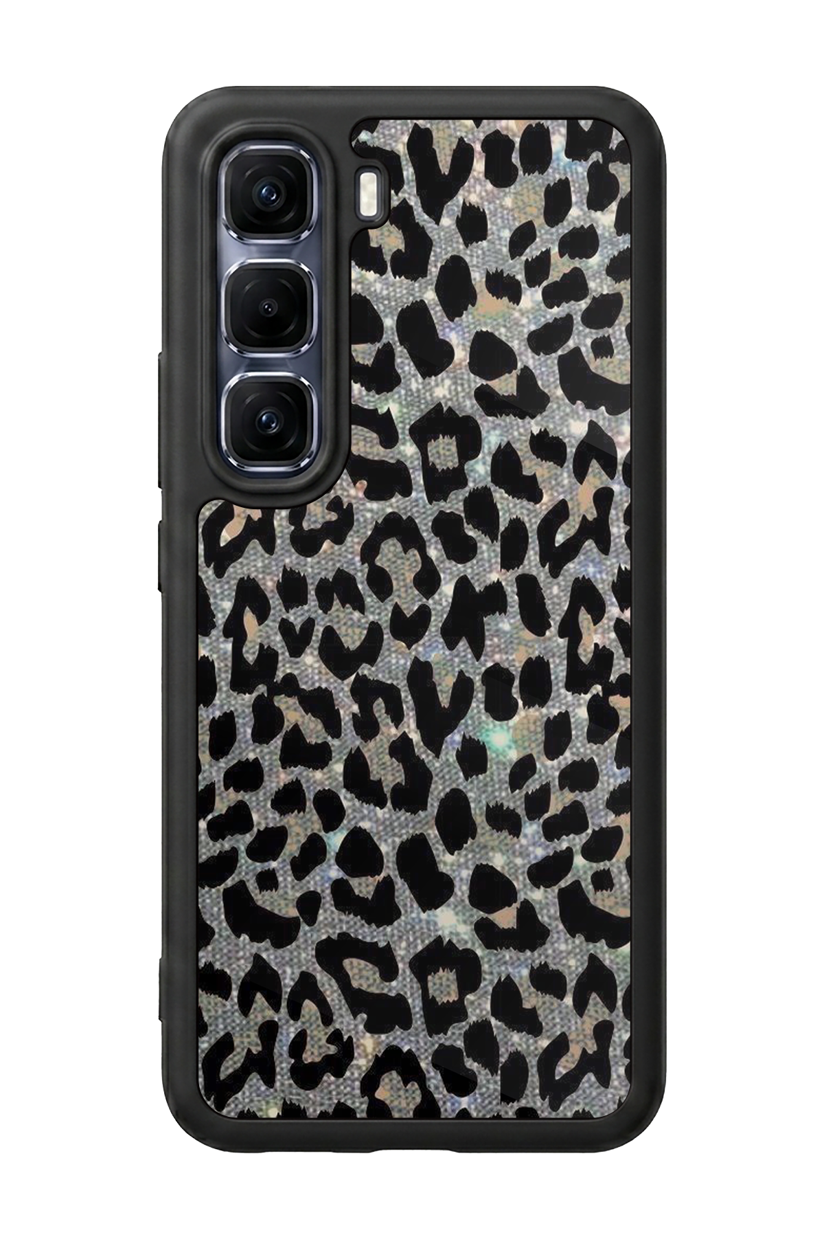 Infinix Hot 60 Pro Plus Uyumlu Hologram Leopar Tasarımlı Glossy Premium Kılıf