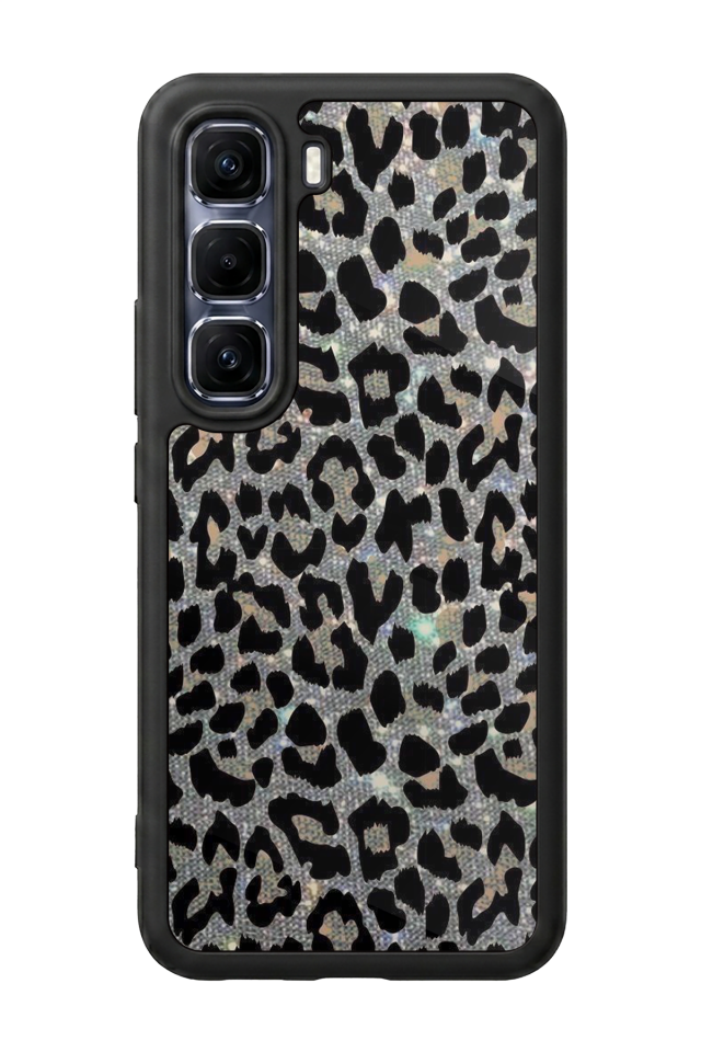 Infinix Hot 60 Pro Plus Uyumlu Hologram Leopar Tasarımlı Glossy Premium Kılıf