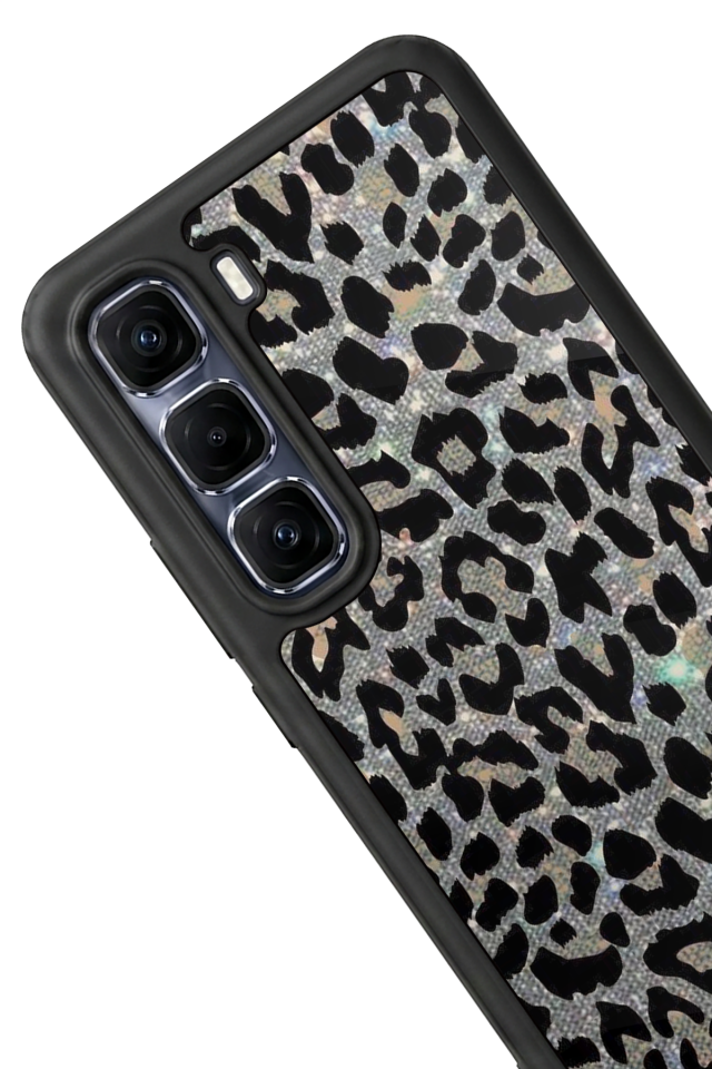 Infinix Hot 60 Pro Plus Uyumlu Hologram Leopar Tasarımlı Glossy Premium Kılıf