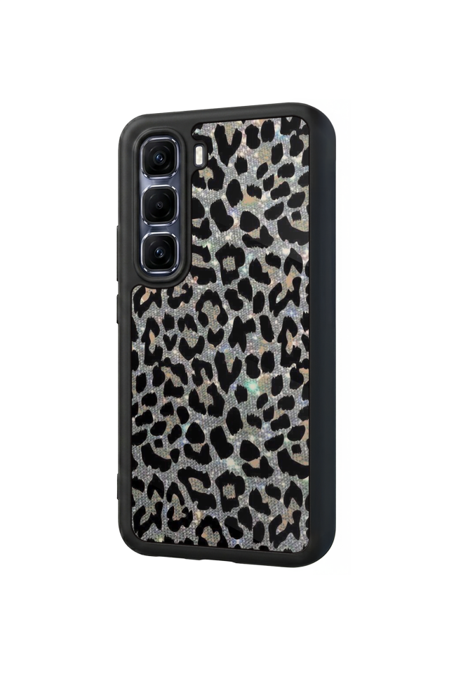 Infinix Hot 60 Pro Plus Uyumlu Hologram Leopar Tasarımlı Glossy Premium Kılıf
