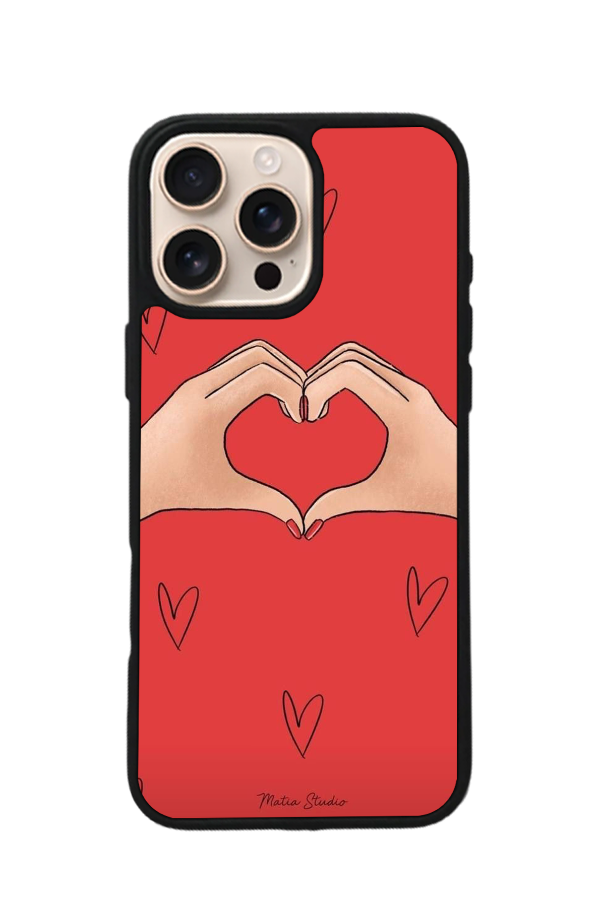 iPhone 15 Pro Uyumlu Kalp Love Tasarımlı Glossy Premium Kılıf