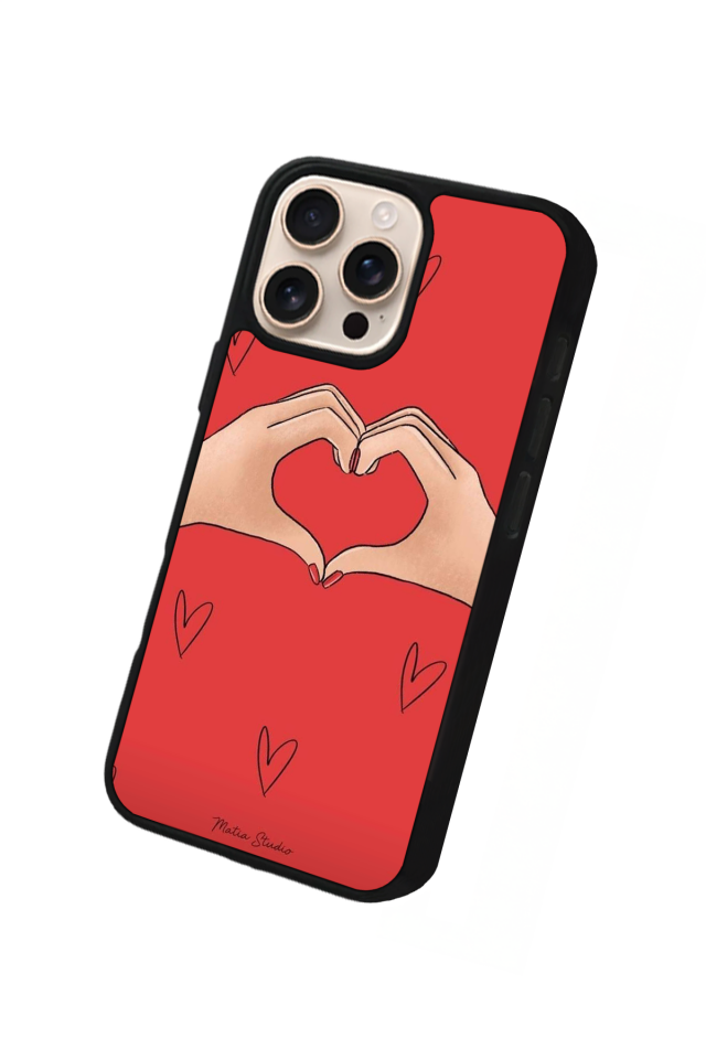 iPhone 15 Pro Uyumlu Kalp Love Tasarımlı Glossy Premium Kılıf