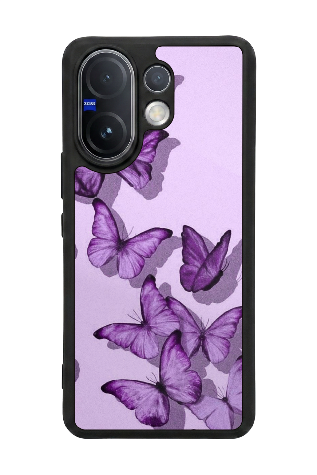 Vivo V60 Uyumlu Kelebek Tasarımlı Glossy Premium Kılıf