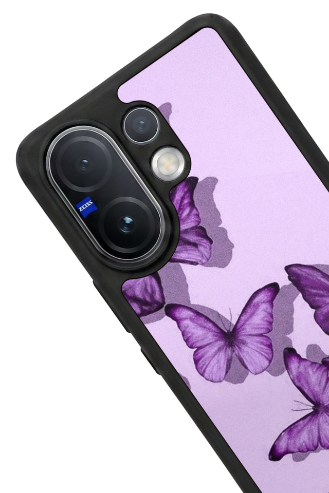 Vivo V60 Uyumlu Kelebek Tasarımlı Glossy Premium Kılıf