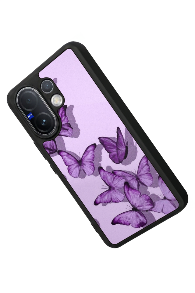 Vivo V60 Uyumlu Kelebek Tasarımlı Glossy Premium Kılıf