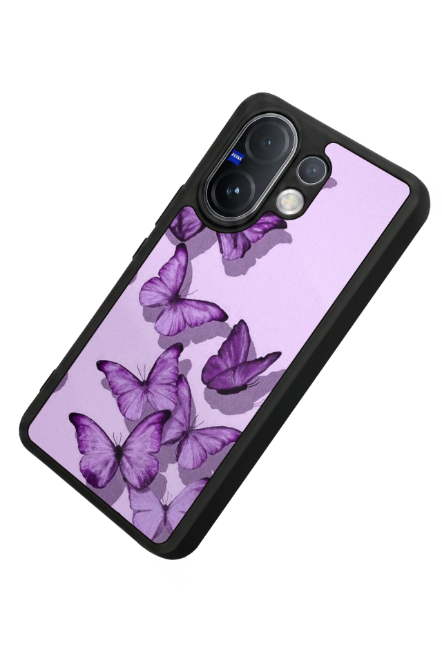 Vivo V60 Uyumlu Kelebek Tasarımlı Glossy Premium Kılıf
