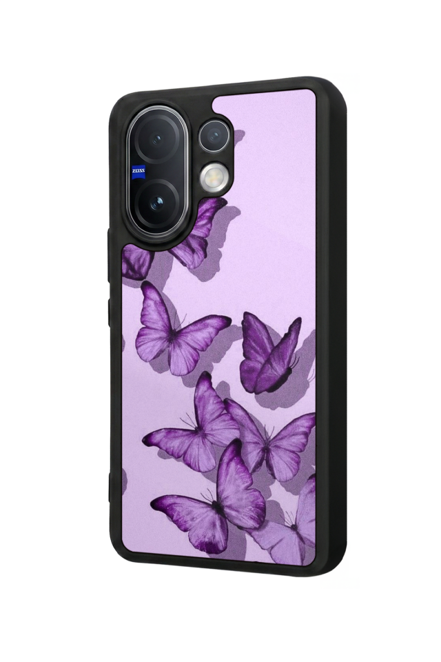 Vivo V60 Uyumlu Kelebek Tasarımlı Glossy Premium Kılıf