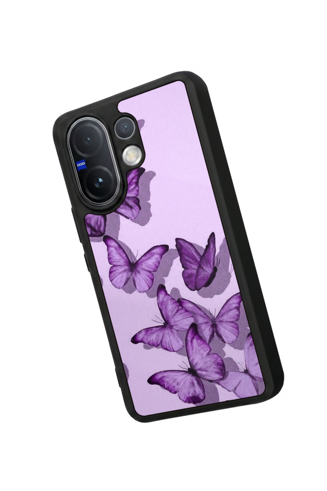 Vivo V60 Uyumlu Kelebek Tasarımlı Glossy Premium Kılıf