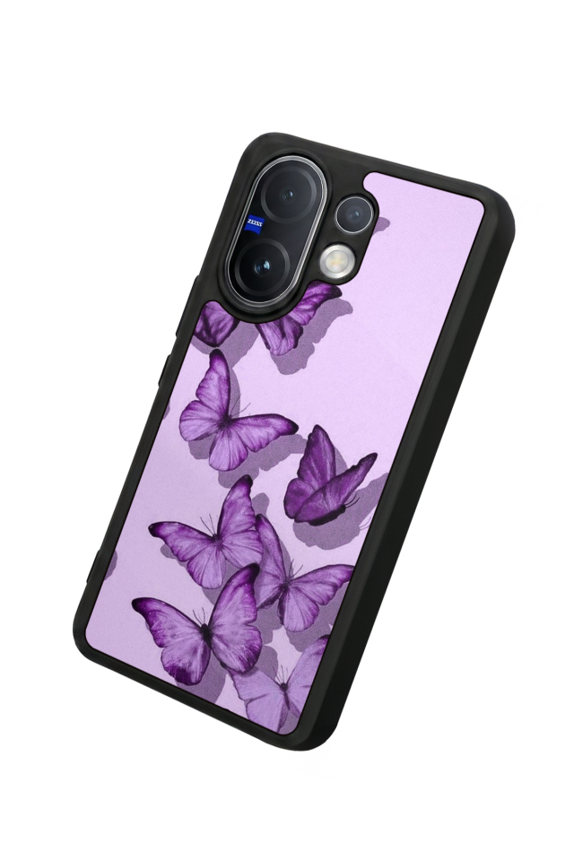 Vivo V60 Uyumlu Kelebek Tasarımlı Glossy Premium Kılıf