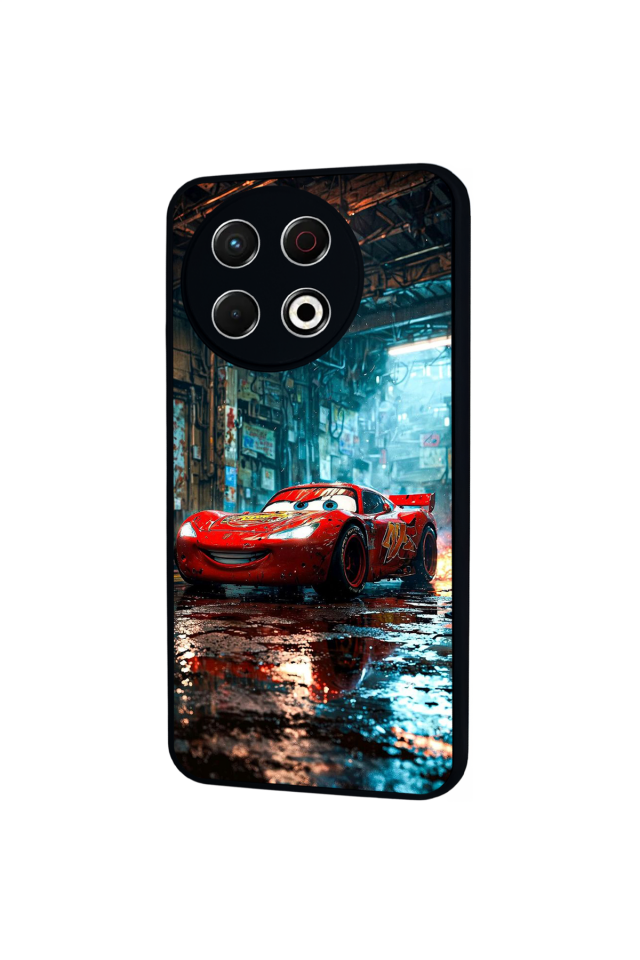 Tecno Spark 30 Pro Uyumlu Şimsek McQueen Tasarımlı Glossy Premium Kılıf