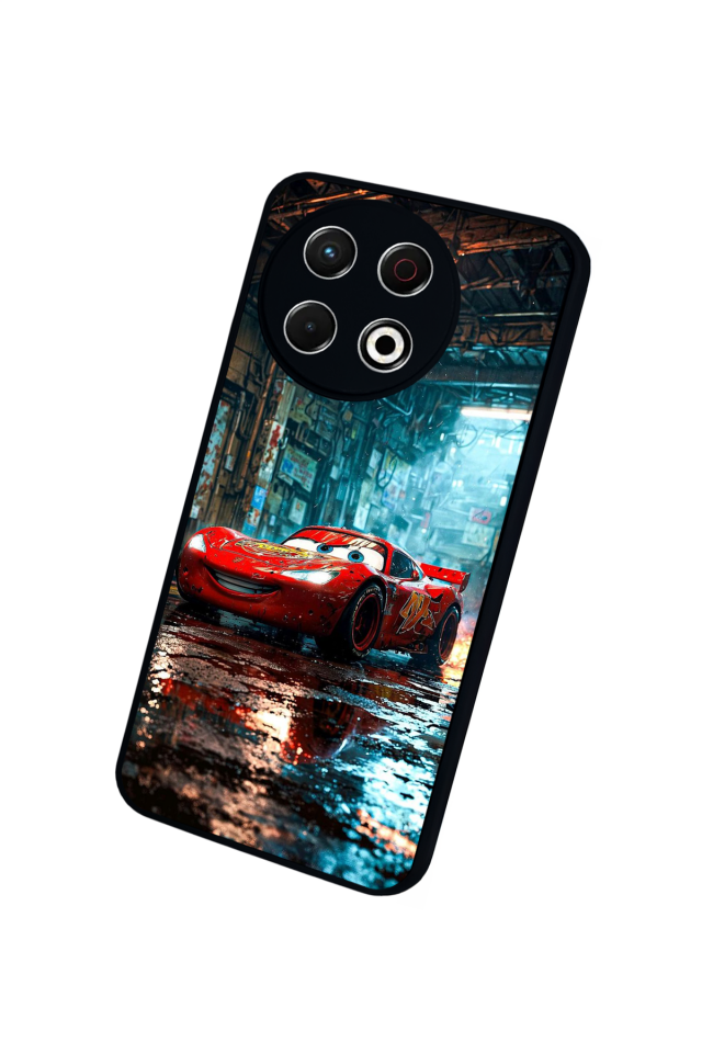 Tecno Spark 30 Pro Uyumlu Şimsek McQueen Tasarımlı Glossy Premium Kılıf