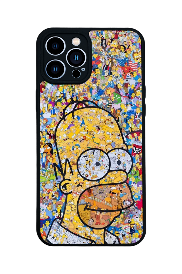 iPhone 13 Pro Max Uyumlu The Simpsons Tasarımlı Glossy Premium Kılıf