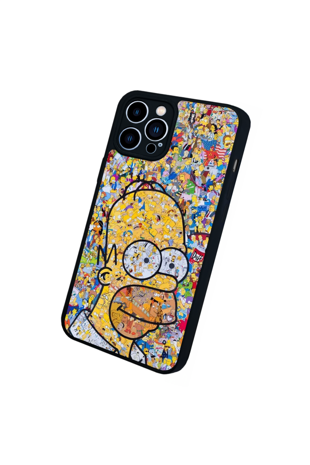 iPhone 13 Pro Max Uyumlu The Simpsons Tasarımlı Glossy Premium Kılıf