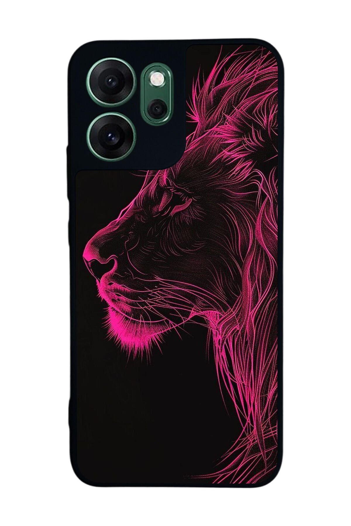 Oppo Reno 14F Uyumlu Aslan Tasarımlı Glossy Premium Kılıf
