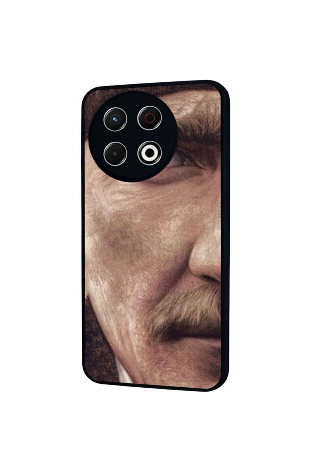 Tecno Spark 30 Pro Uyumlu Mustafa Kemal Ataturk Tasarımlı Glossy Premium Kılıf