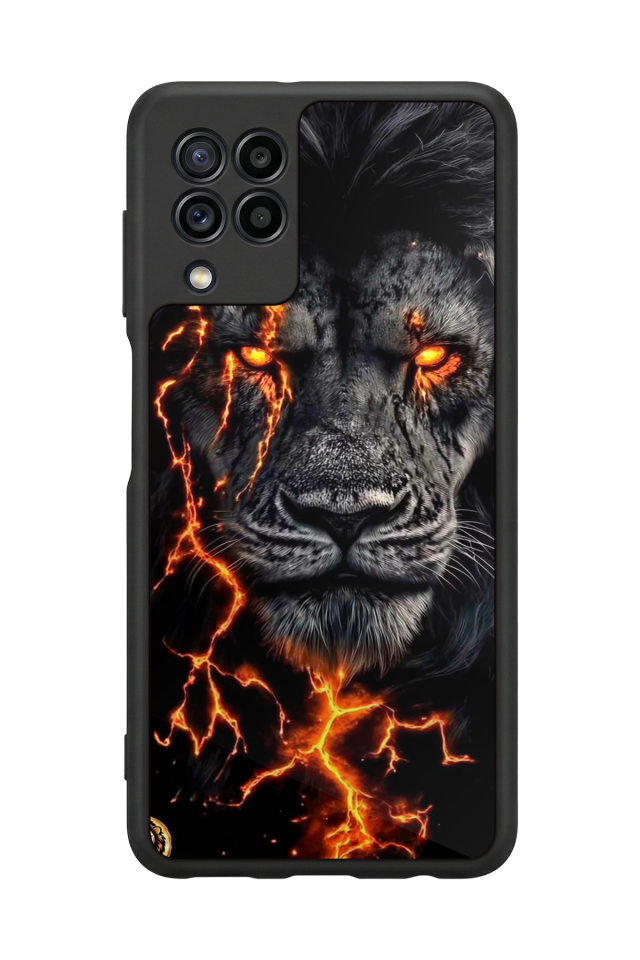 Samsung Galaxy M22 Uyumlu Aslan Tasarımlı Glossy Premium Kılıf