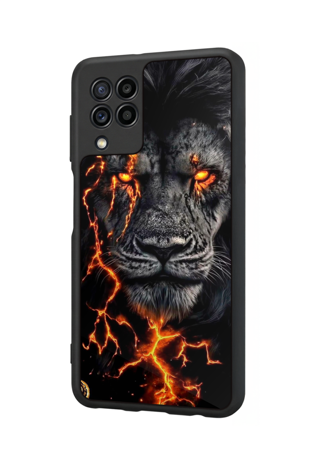 Samsung Galaxy M22 Uyumlu Aslan Tasarımlı Glossy Premium Kılıf