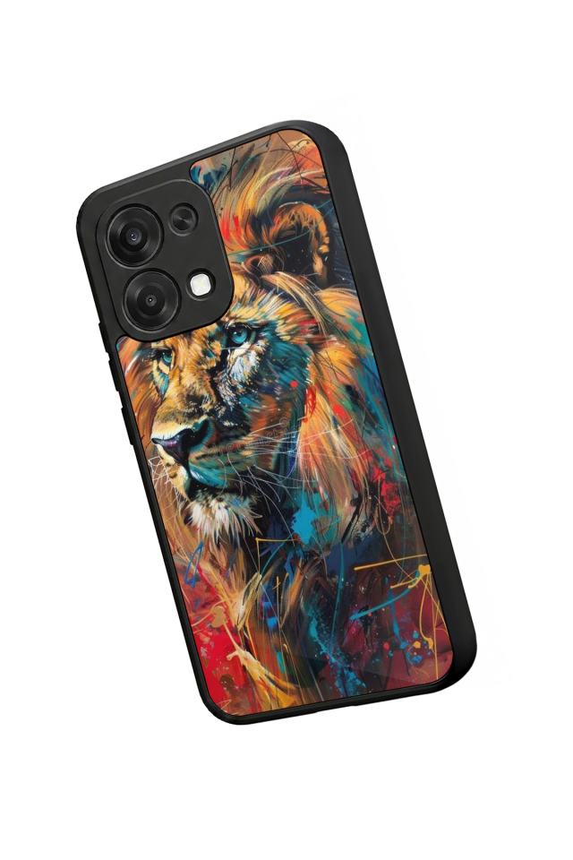 Oppo A6 Pro Uyumlu Aslan Tasarımlı Glossy Premium Kılıf