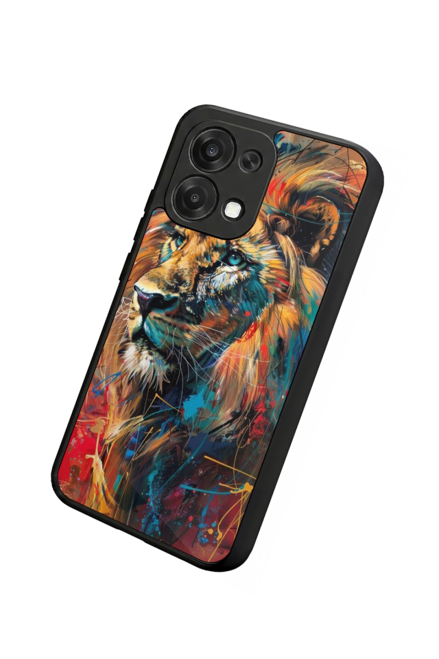 Oppo A6 Pro Uyumlu Aslan Tasarımlı Glossy Premium Kılıf