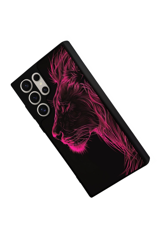 Samsung Galaxy S23 Ultra Uyumlu Aslan Tasarımlı Glossy Premium Kılıf