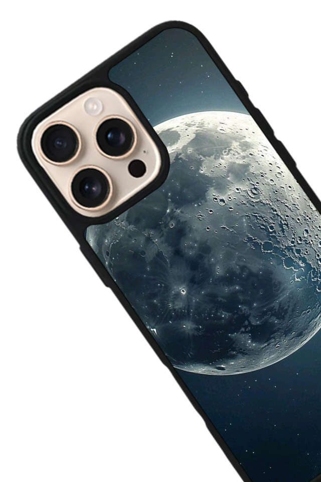 iPhone 15 Pro Max Uyumlu Ay Tasarımlı Glossy Premium Kılıf