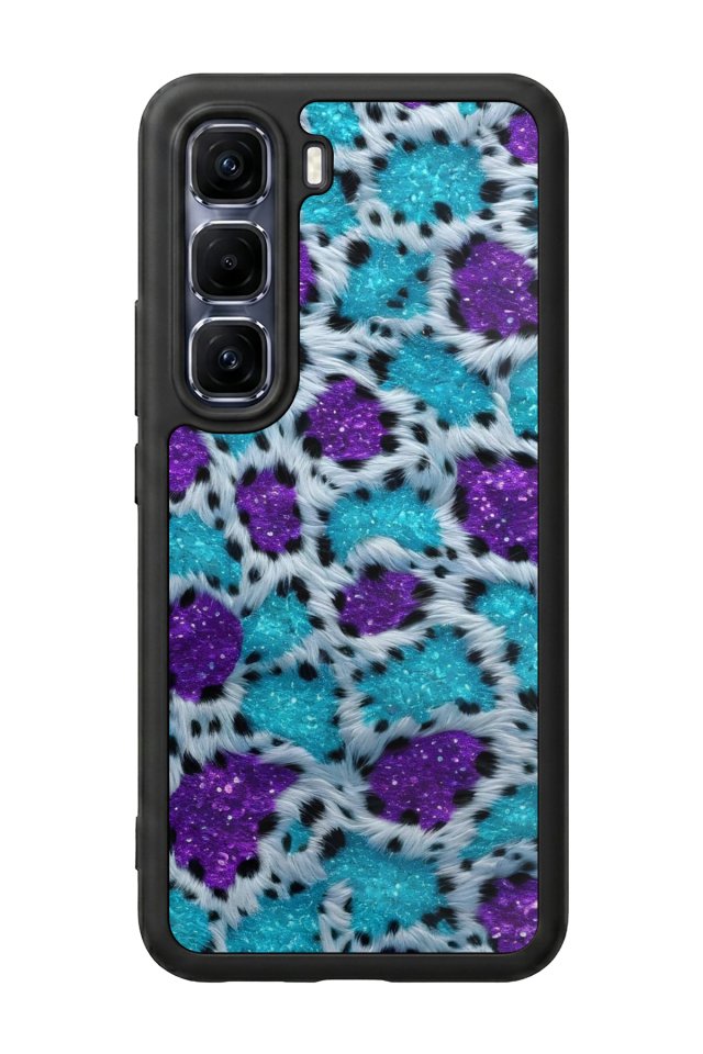 Infinix Hot 60 Pro Plus Uyumlu Hologram Leopar Tasarımlı Glossy Premium Kılıf