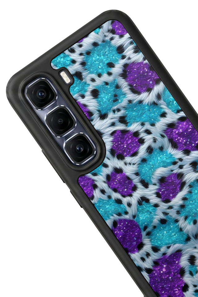 Infinix Hot 60 Pro Plus Uyumlu Hologram Leopar Tasarımlı Glossy Premium Kılıf