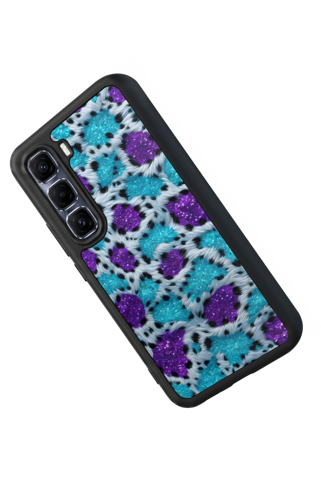 Infinix Hot 60 Pro Plus Uyumlu Hologram Leopar Tasarımlı Glossy Premium Kılıf