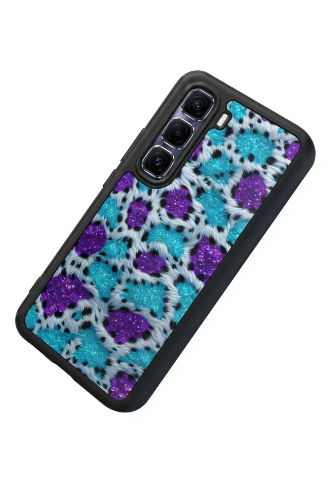 Infinix Hot 60 Pro Plus Uyumlu Hologram Leopar Tasarımlı Glossy Premium Kılıf